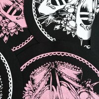 NEW! Ballerina Shoes & Spiked Balls Kawaii Goth Sew-on Patches - Thumbnail 4