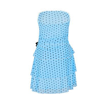 Retro Polka Dot Sexy Tulle Slim Mesh Seaside Holiday Dress - Thumbnail 4