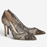 Pointed stiletto lace stiletto party heels - Thumbnail 5