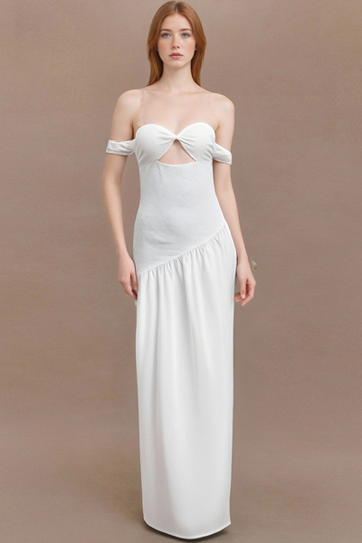 Fashionable and elegant one-shoulder sexy holiday style slim dress