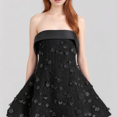 Sexy tube top backless fashionable slim fit floral dress a-line skirt short skirt