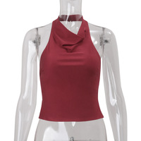 Fashionable and sexy hollow back design slim sleeveless vest - Thumbnail 1