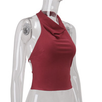 Fashionable and sexy hollow back design slim sleeveless vest - Thumbnail 4