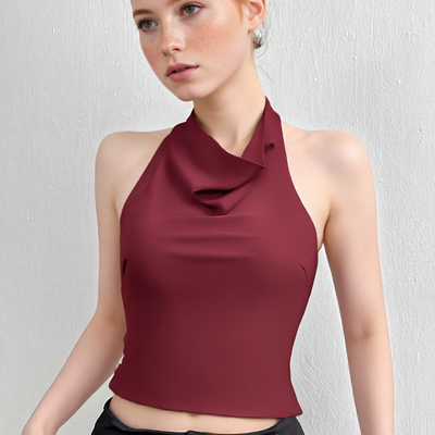 Fashionable and sexy hollow back design slim sleeveless vest