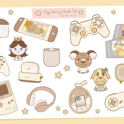 Cozy gaming - yellow sticker sheet