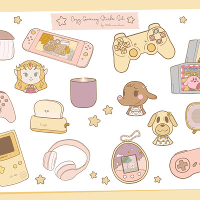 Cozy gaming - pink sticker sheet