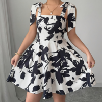 Fashion Sexy Sleeveless Printed Dress - Thumbnail 1