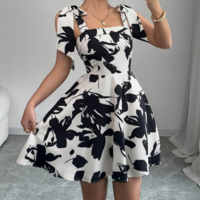 Fashion Sexy Sleeveless Printed Dress - Thumbnail 2
