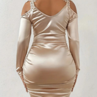 Elegant Lace Tight Fitting Long Sleeved Dress - Thumbnail 5