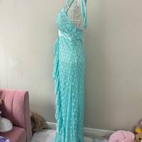 Vintage Mermaid Teal Prom Dress - Thumbnail 3