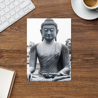 Buddha - shakyamuni statue - zen buddhist greetings card