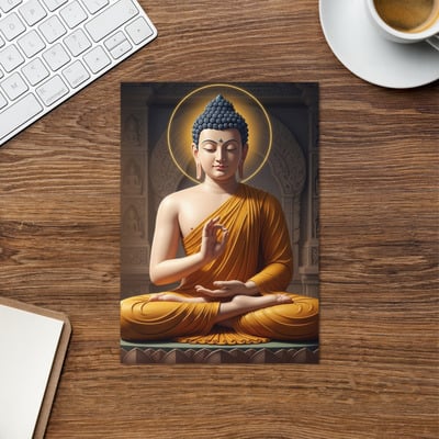 Buddha - shakyamuni illustration - zen buddhist greetings card