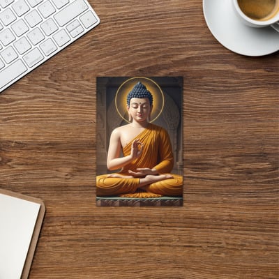 Buddha - shakyamuni illustration - zen buddhist greetings card