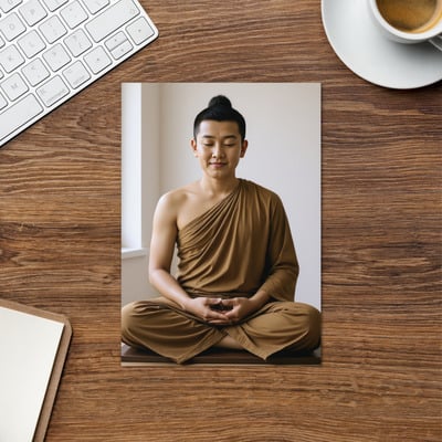Buddha - shakyamuni reimagined - zen buddhist greetings card