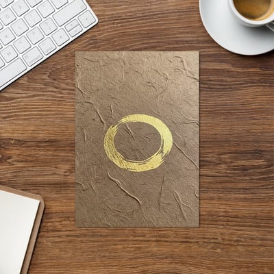 Enso gold - zen buddhist inspired greetings card