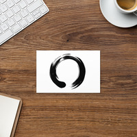 Enso White - Zen Buddhist Inspired Greetings Card - Japanese Calligraphy Circle - Thumbnail 4