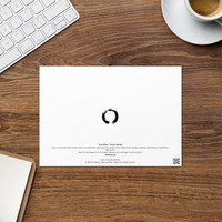 Enso White - Zen Buddhist Inspired Greetings Card - Japanese Calligraphy Circle - Thumbnail 1
