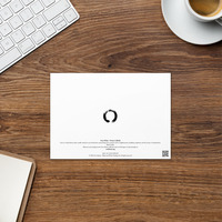 Enso White - Zen Buddhist Inspired Greetings Card - Japanese Calligraphy Circle - Thumbnail 3