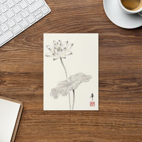 Lotus 4 - Japanese Zen Buddhist Inspired Greeting card - Thumbnail 2