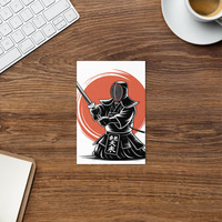 Kendo 4 - Martial Arts Inspired Greetings Card - Portrait Orientation - Thumbnail 1