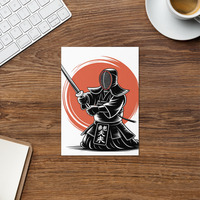Kendo 4 - Martial Arts Inspired Greetings Card - Portrait Orientation - Thumbnail 4