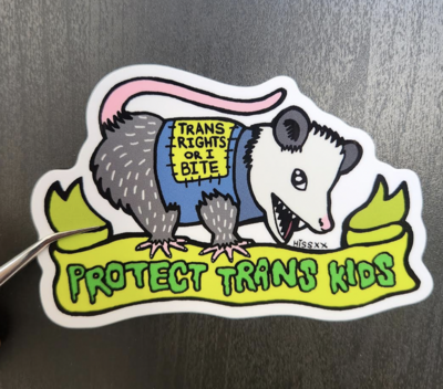 Protect Trans Kids Possum Sticker