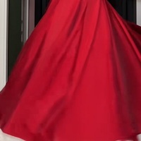 Premium Cut Bridal Gown Dress In Solid Velvet Satin, Square Neck+ Hollow Deep V Back, Piano Perform Suit Elegant Prom Dress - Thumbnail 8