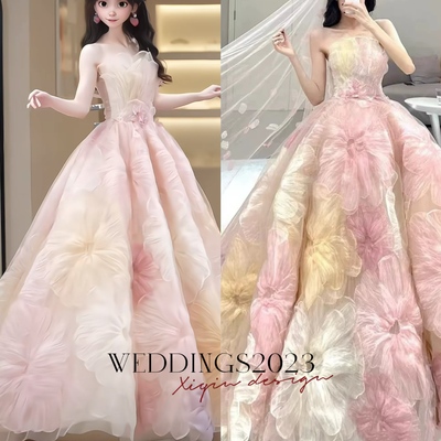 Sparkling pink tulle prom dress: strapless sequin a-line - Thumbnail 5