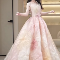 Sparkling Pink Tulle Prom Dress: Strapless Sequin A-Line - Thumbnail 3