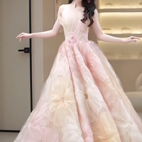 Sparkling Pink Tulle Prom Dress: Strapless Sequin A-Line - Thumbnail 4