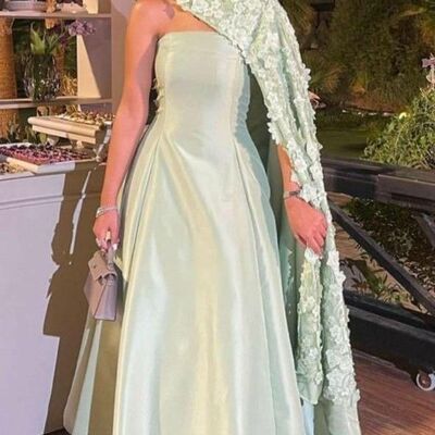 Green lace  prom dress dubai middle east evening formal  gown