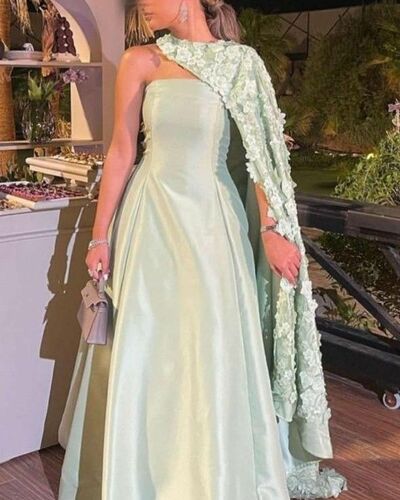Green Lace  Prom Dress Dubai Middle East Evening Formal  Gown
