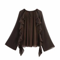 Fashionable drapey layered shirt top - Thumbnail 2