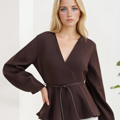 Belted knitted jacket - Thumbnail 4