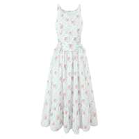 Romantic pastoral style cream rose print bow tie waist dress - Thumbnail 2