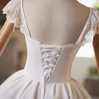 White A-Line Knee Length Prom Party Dress - Thumbnail 4