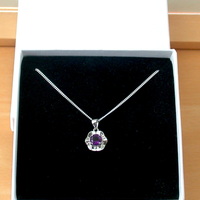 BOXED GIFT/Sterling Silver Amethyst Gemstone Flower Pendant & Chain/Amethyst Necklace/Amethyst Jewellery/AmethystJewelry/UK - Thumbnail 7