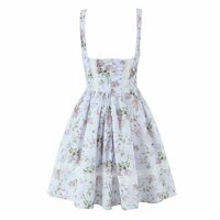 Lace Sleeveless Tube Top Waist Printed Tutu Skirt Women's Suspender Dress - Thumbnail 2