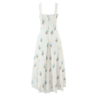 Elegant printed fishbone waist camisole midi dress - Thumbnail 2