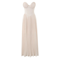 Elegant pleated long tube top dress - Thumbnail 1