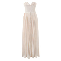 Elegant pleated long tube top dress - Thumbnail 2