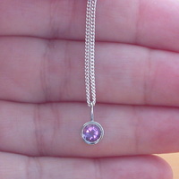 BOXED GIFT/Sterling Silver Amethyst Pendant & Chain/Amethyst Necklace/Amethyst Jewellery/Amethyst Jewelry/February Birthstone/UK - Thumbnail 3