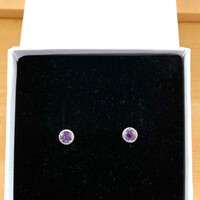 BOXED GIFT/Sterling Silver Amethyst Stud Earrings/Amethyst Earrings/Amethyst Studs/Amethyst Jewellery/Amethyst Jewelry/UK - Thumbnail 6