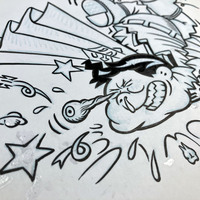 Crooked CHRIS Pen & Ink Original Art Superman Parody - Thumbnail 1