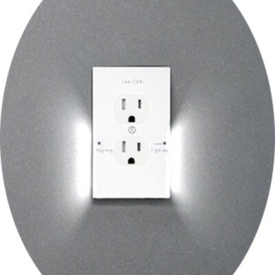 12pack wall outlet plate led night light, illuminated plug cover with sensor inductive easy snap on no wire or battery needed 