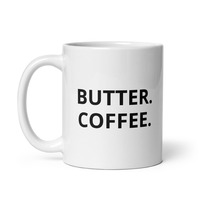 Butter. Coffee. White Glossy Mug - Thumbnail 1
