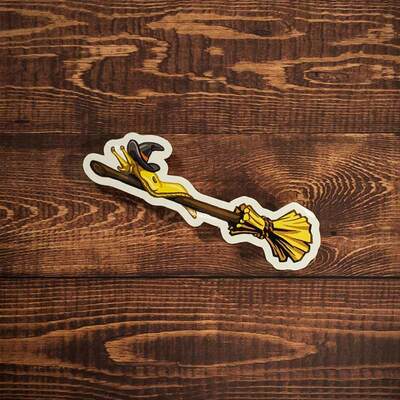 Banana Slug Witch Sticker