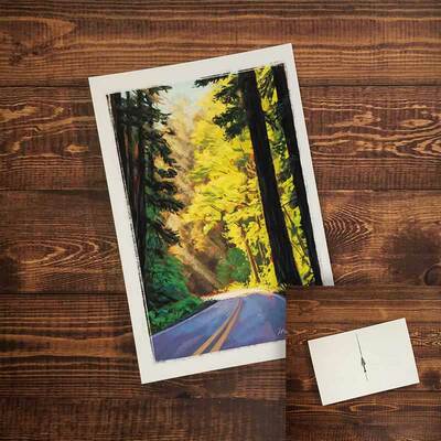 Highway 199 sunset postcard