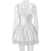 One-shoulder strapless short dress - Thumbnail 5