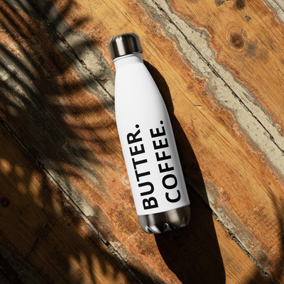 Butter. coffee. stainless travel bottle